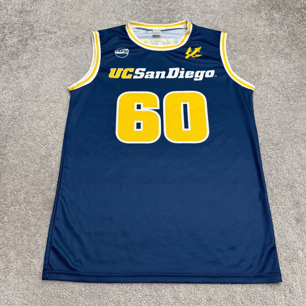 BWM Global UC San Diego Tritons Basketball Jersey Men M Blue Pepsi #60 EUC Pepsi